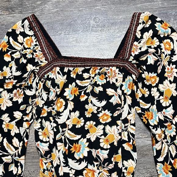 NWOT Free People Blooming Borders Bodysuit Women's, Black Combo, XS - Picture 2 of 9